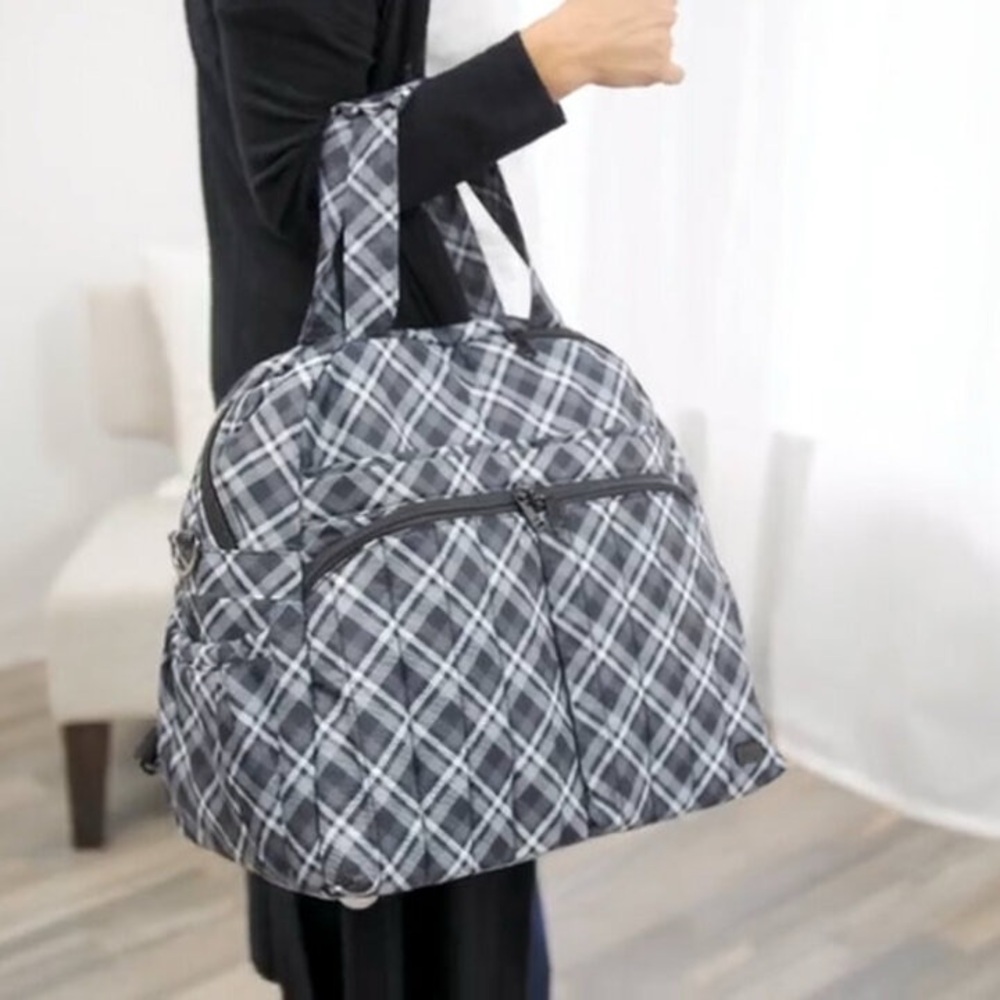 Lug Boxer 2 Convertible Overnight Bag-Plaid Grey-NWOT - Picture 11 of 13